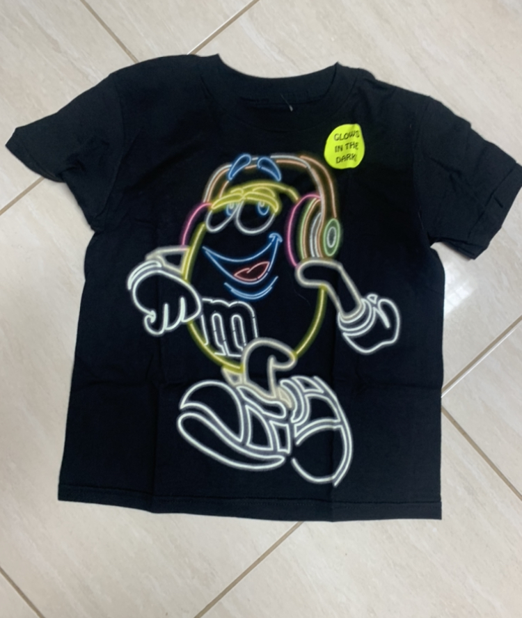 t shirt glow in dark size