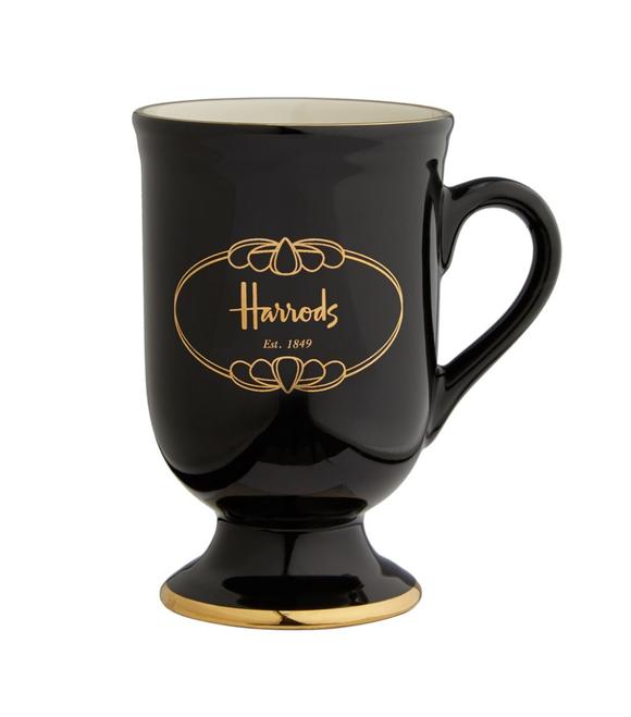 HARRODS black PEDESTAL LOGO MUG