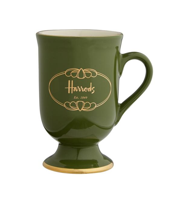 HARRODS green PEDESTAL LOGO MUG