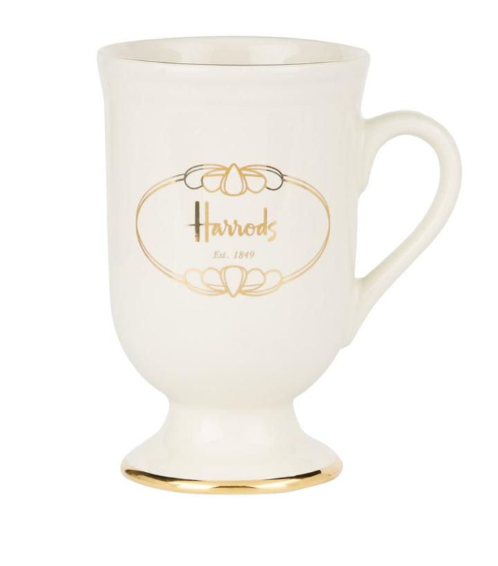 HARRODS white PEDESTAL LOGO MUG