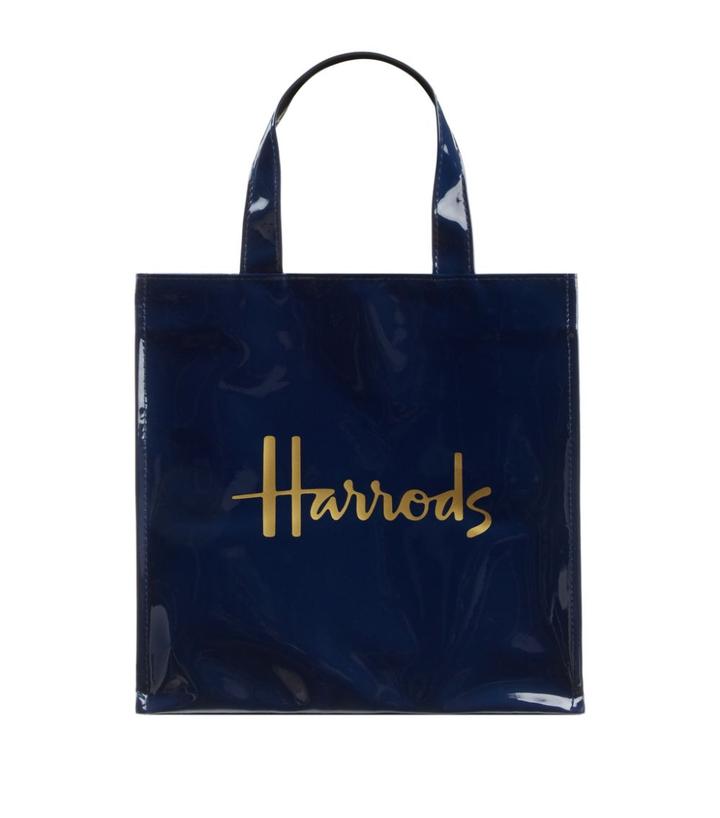 Harrods SMALL LOGO SHOPPER BAG navy