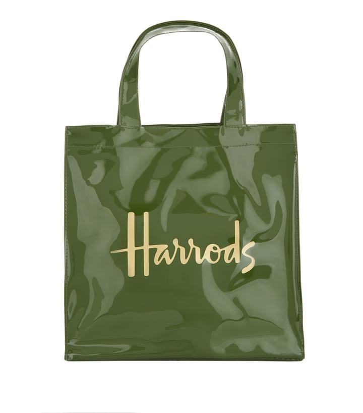 Harrods SMALL LOGO SHOPPER BAG green