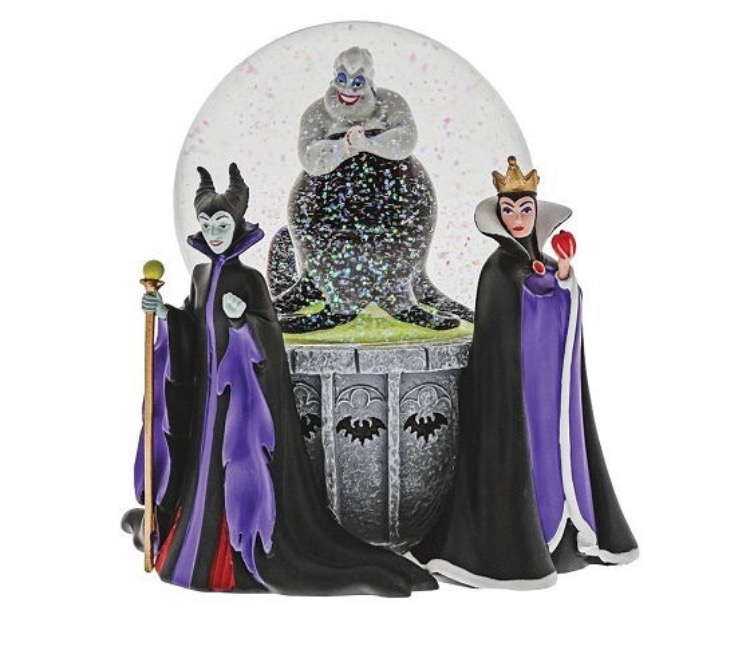 Villian Maleficent, Evil Queen & Ursula waterball snowglobe Snow white little mermaid Ariel Aurora sleeping beauty