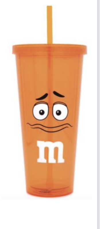 M&M’S orange BIG FACE TUMBLER straw bottle