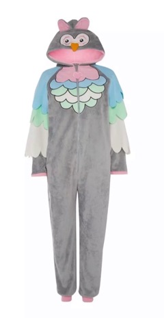 Animal Owl onesie hoodie pajama  jumpsuit ovaroll adult M