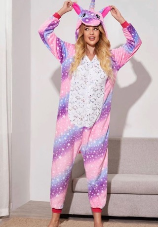 Animal Unicorn onesie hoodie pajama  jumpsuit ovaroll  size L