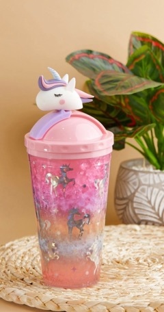 Animal Unicorn cup tumbler straw bottle