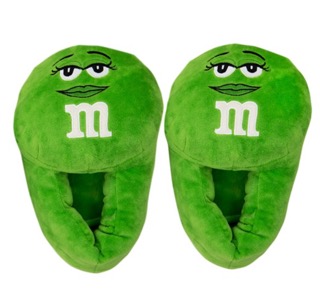 M&ms green adult slippers  free size