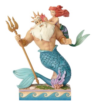 Little Mermaid Ariel figure and King Triton figure