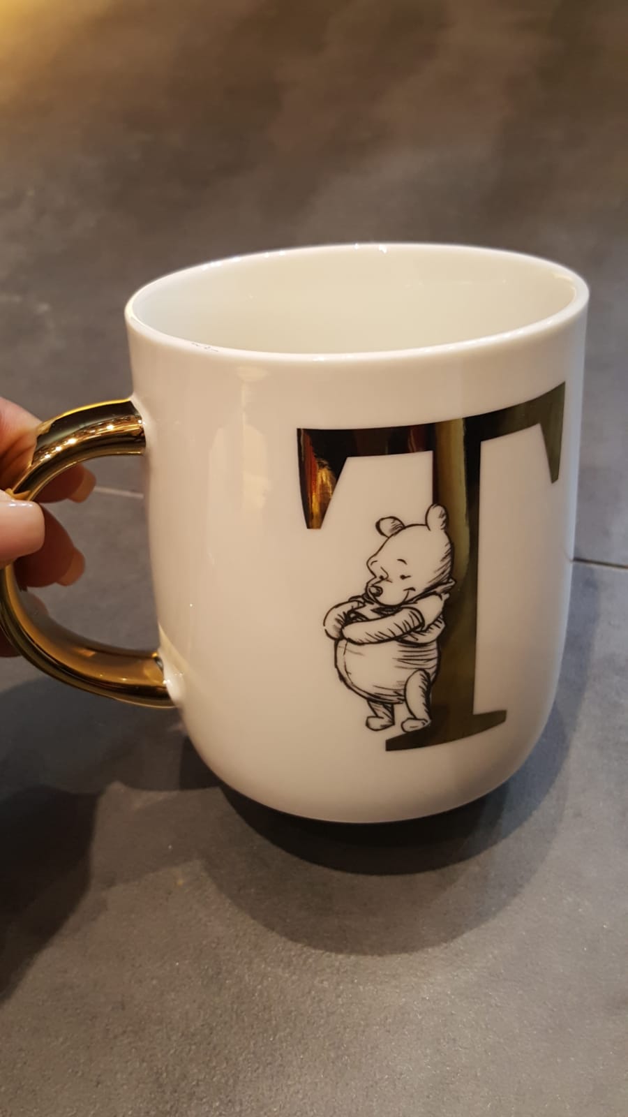 Winnie the Pooh mug letter T