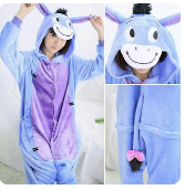 Eeyore Winnie the  pooh adult onesie hoodie pajama  jumpsuit ovaroll size S