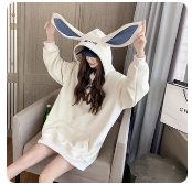 Bunny rabbit hoodie jaket L