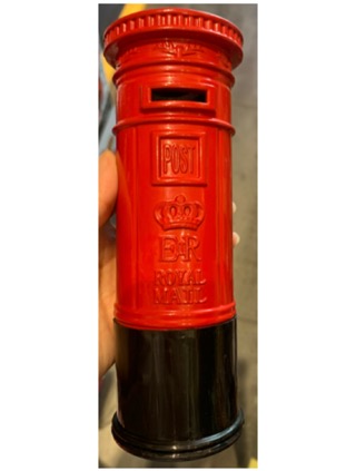 London letter box money coins box figure