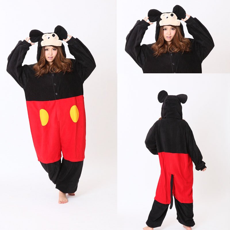 Mickey Mouse adult onesie hoodie pajama  jumpsuit ovaroll L