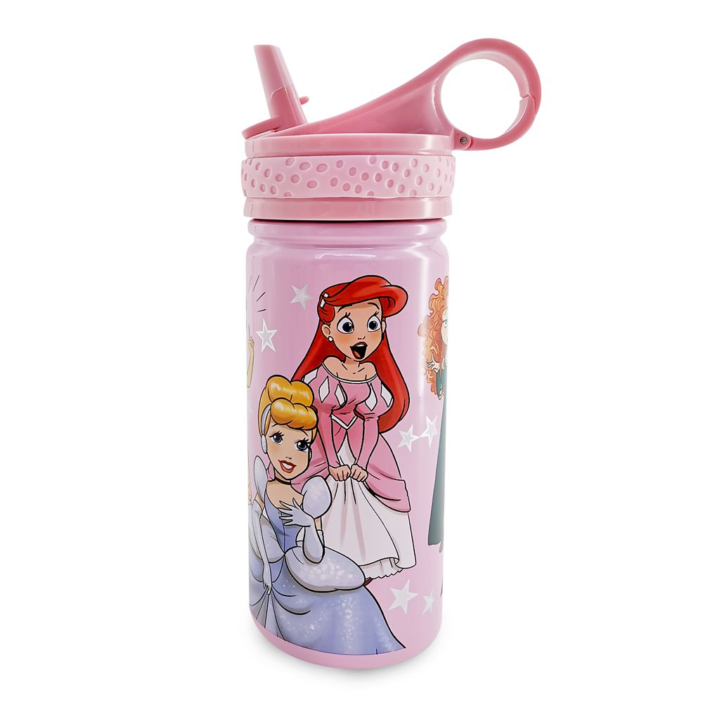 Disney Princess cinderella Aurora Steel Water Bottle with Built-In Straw