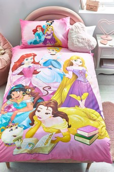 Princess duvet single jasmine belle cinderella Aurora Rapunzel Ariel little mermaid size 200x135 cm