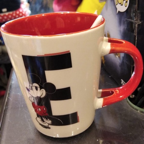 Mickey Mouse mug letter E with spoon