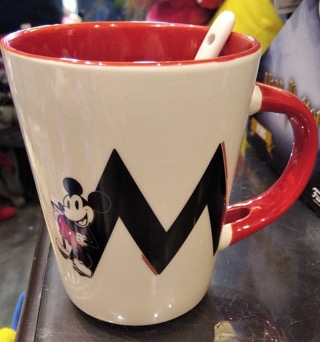 Mickey Mouse mug letter M with spoon