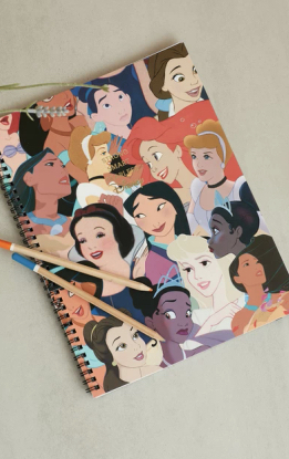 Princess notebook cinderella tiana belle snow white Ariel jasmine notebook