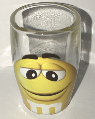 M&M's glass Big Face Clear Shot Glass New