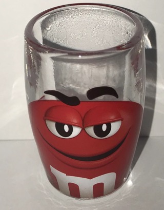 M&M's glass Big Face Clear Shot Glass New