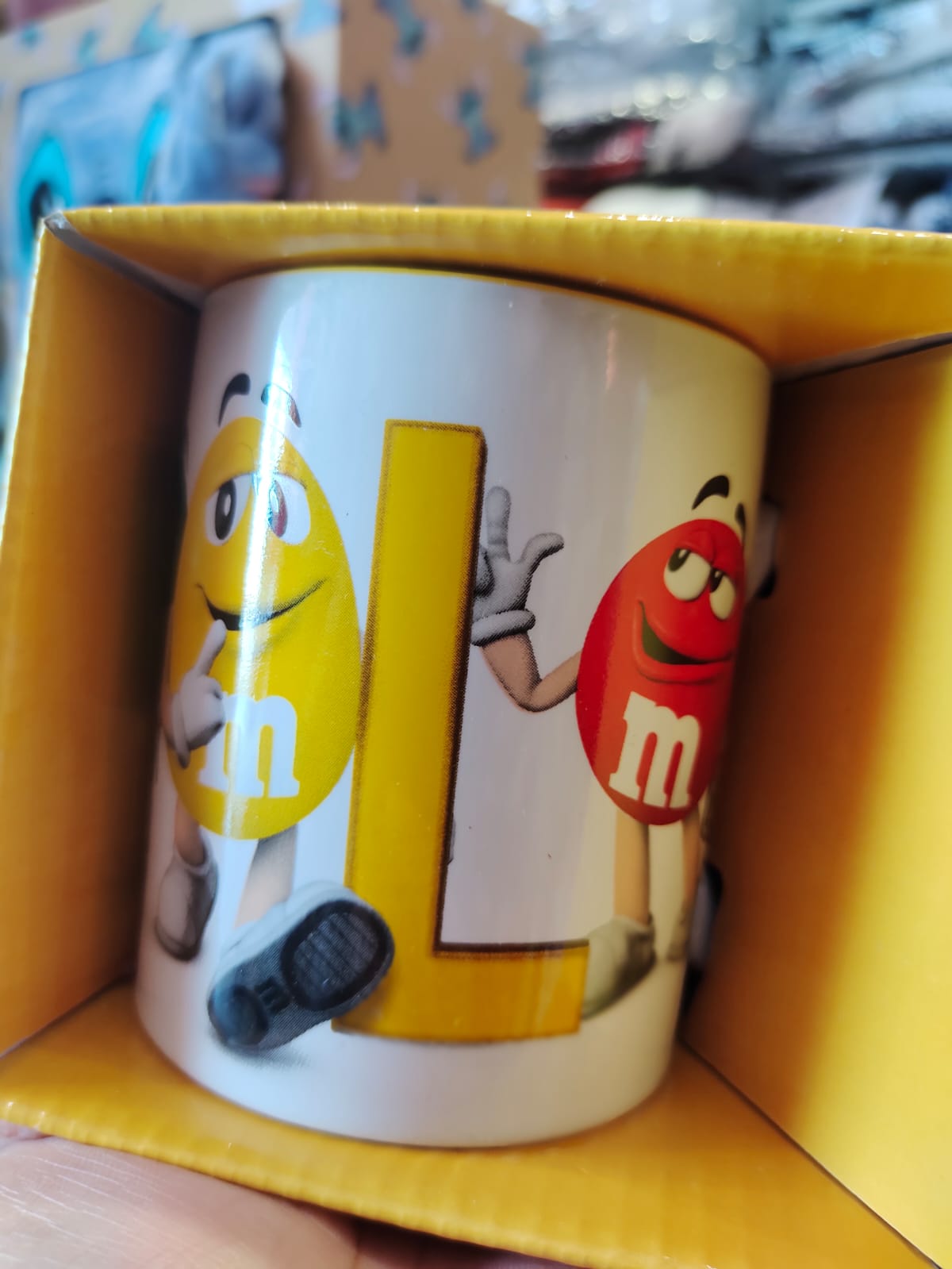 M&ms letter mug