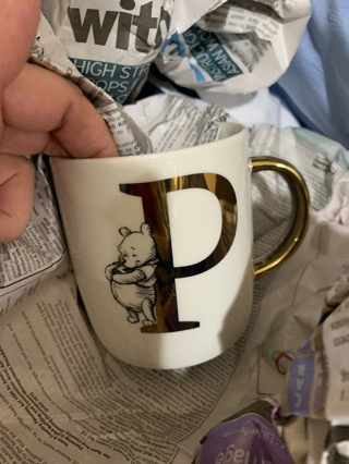 Winnie the Pooh mug letter P