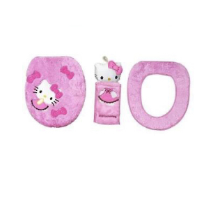 Hello kitty toilet cover set