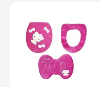 Hello kitty toilet cover set