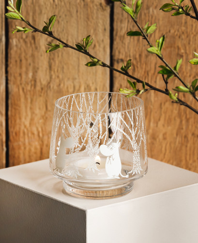 Moomin glass candle holder mug