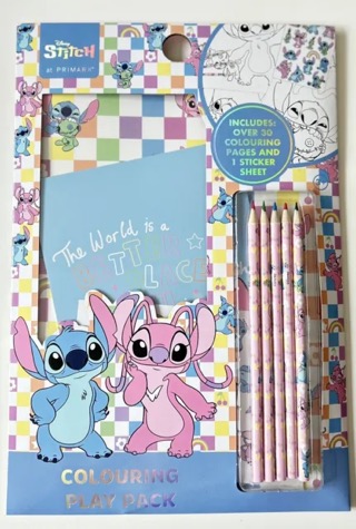 Stitch notebook coloring & pen