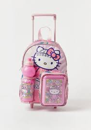 Hello kitty bag set school trolley 